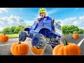 Halloween monster truck kids play race and smash pretend play