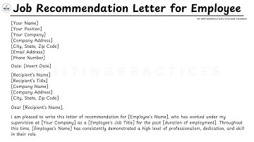 [LETTER TEMPLATE] How to Write Job Recommendation Letter for Employee Steps Guide | WritingPractices