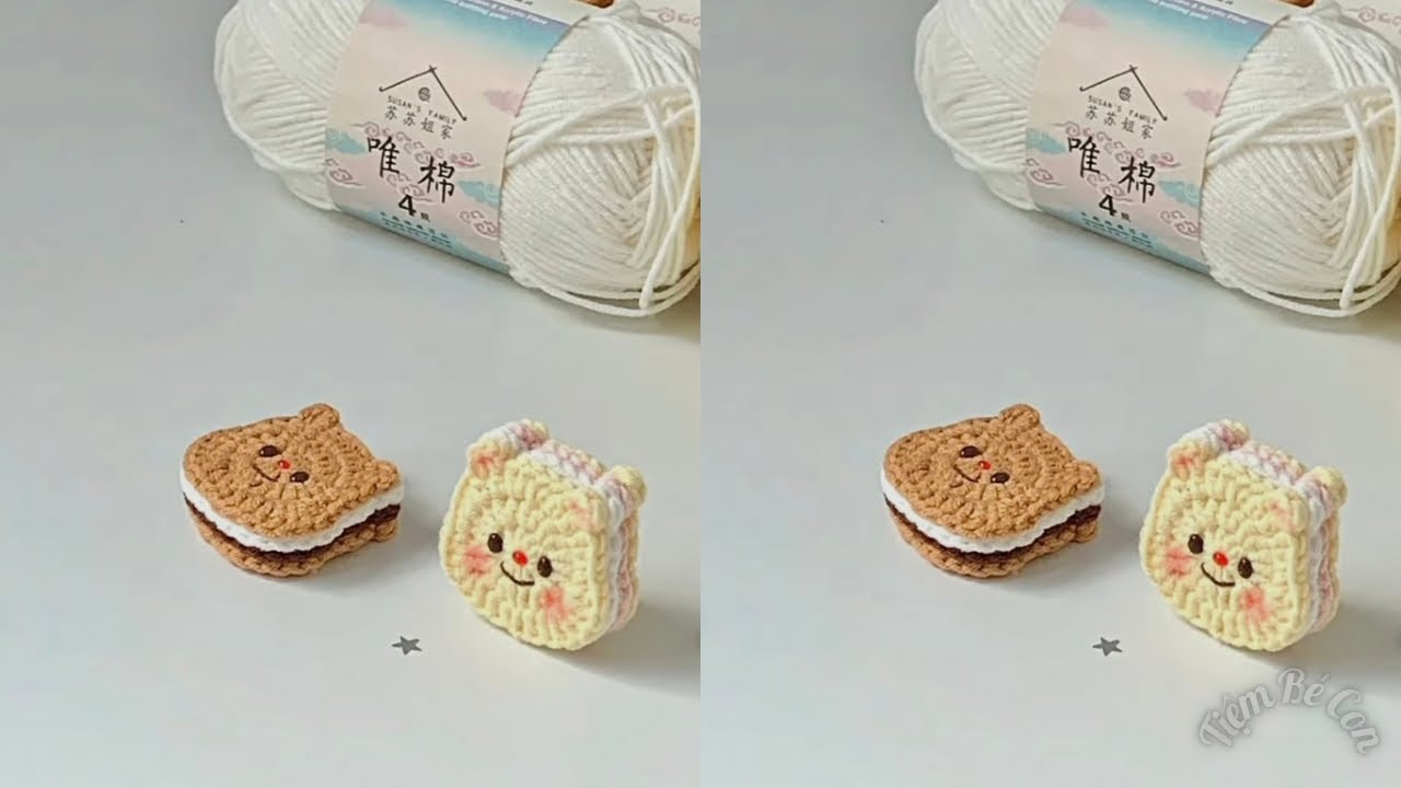 Crochet butter bear cookies | Hướng dẫn móc bánh quy butter bear