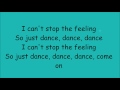 Can't stop the feeling - Justin Timberlake - lyrics