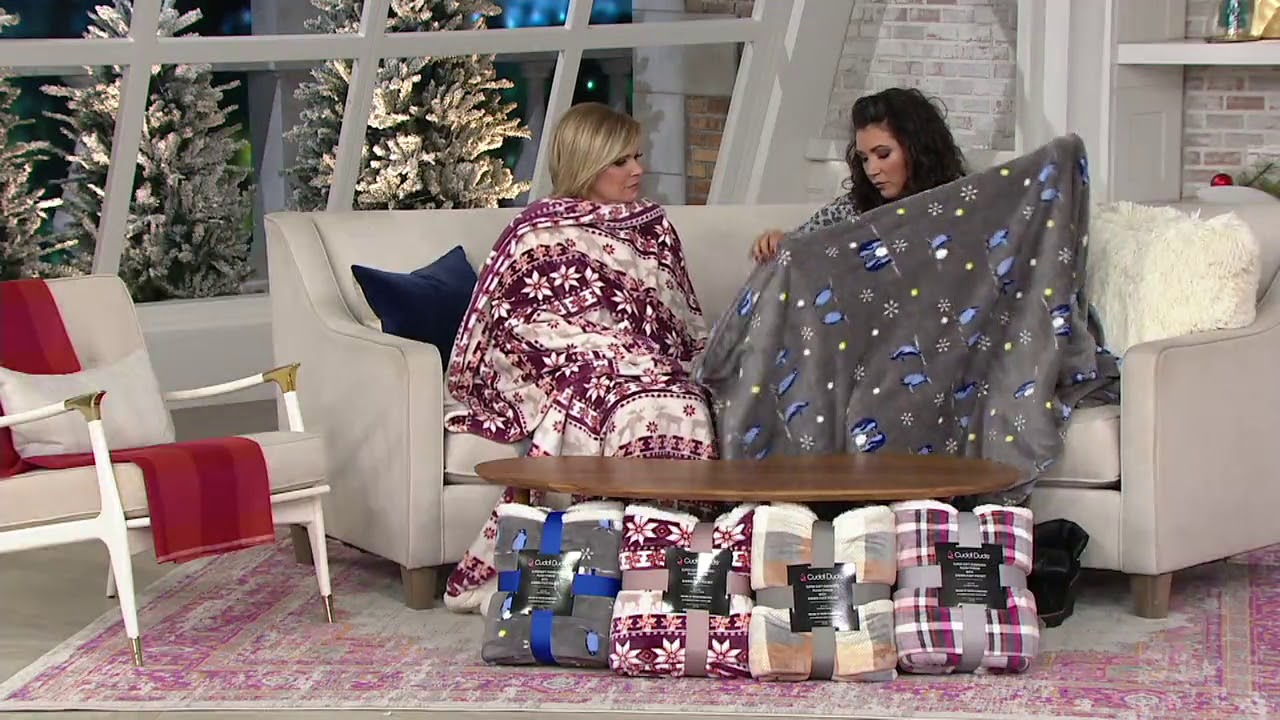 Cuddl Duds Velvet Sherpa Throw with Foot Pocket on QVC YouTube