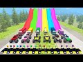 Ht gameplay  14  mixer truck  monster truck  cars vs trap colors high speed ramps  spiked bumps
