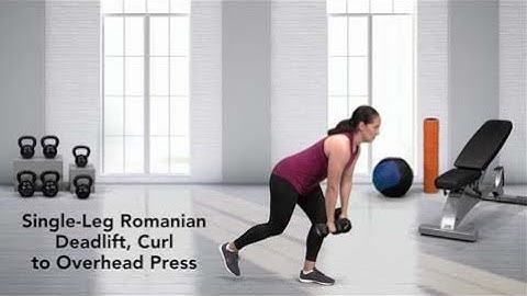 How to do a Single-Leg Romanian Deadlift, Curl to Overhead Press