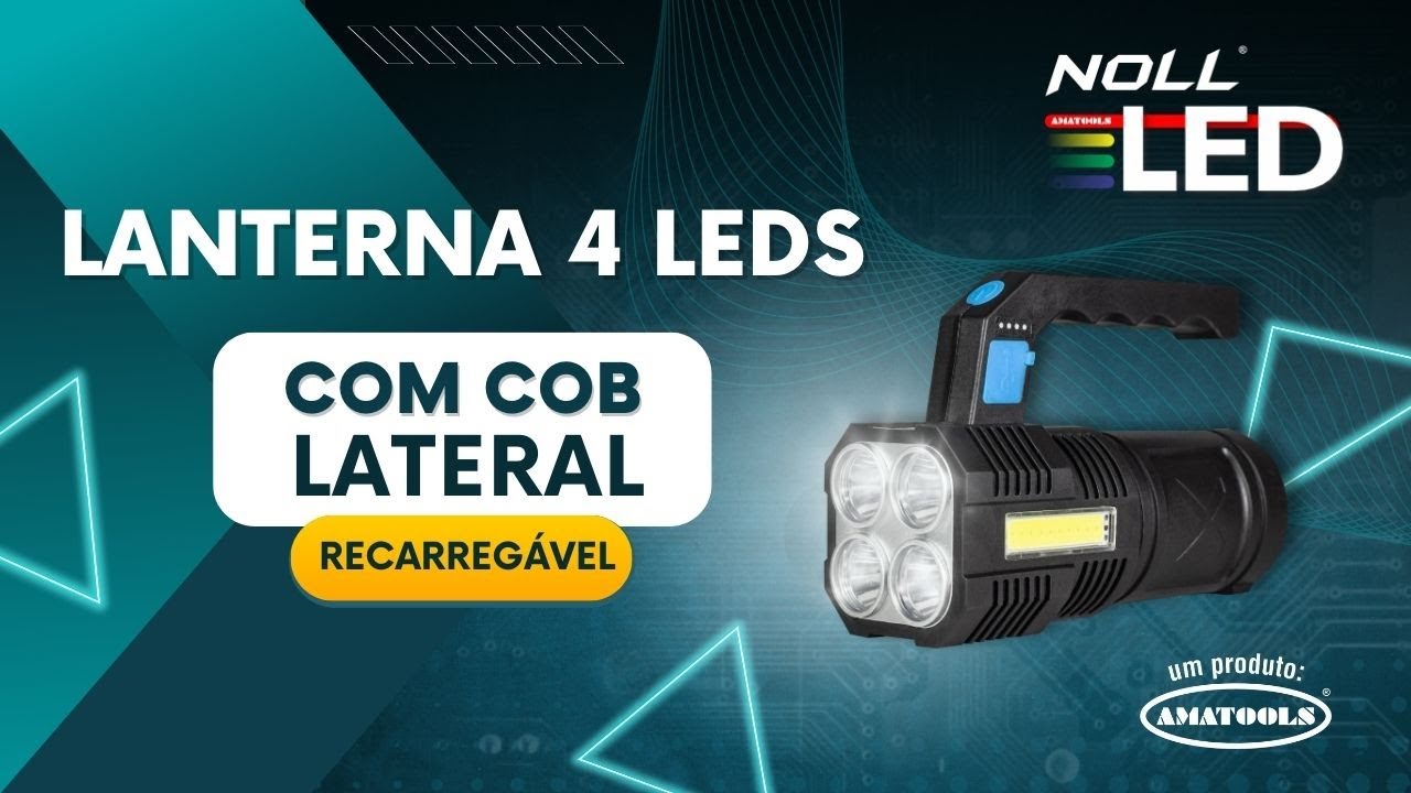 Lanterna Recarregável 4 LED's 351,0008 - NOLL | Ritec Máquinas e