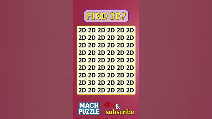 Find 3D where? | Brain Teaser IQ Test #shorts #different #puzzles #opticalillusion #quiz