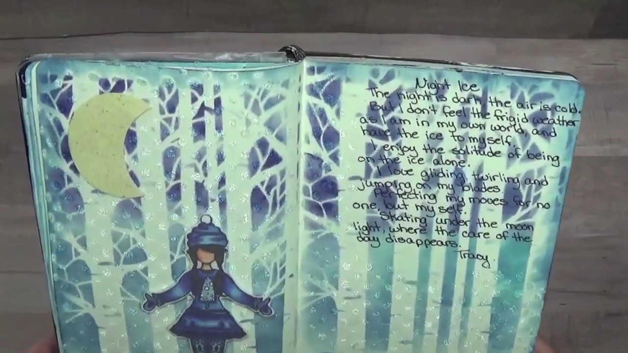 "Night Ice" art journal page