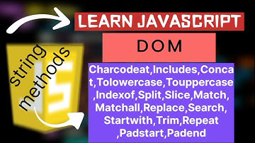 JavaScript Tutorial # 18/DOM/string methods/charcodeat,includes,match,startwith⚡