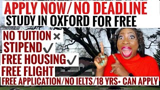 University With No Tuition Fees No Application Fee Multiple Scholarships No Evaluation Oxford