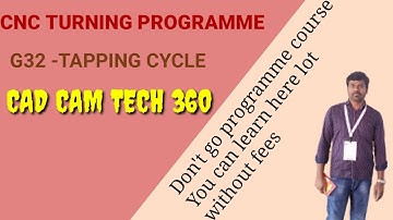 CNC turning programme || Tapping cycle G32 || Fanuc programme