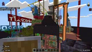 Terminando de construir o muro da minha base no Minecraft