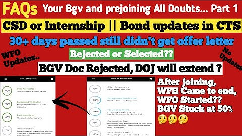 Bgv, Pre joining formalities in Cognizant FAQs Part 1 in English || Rejected or Selected