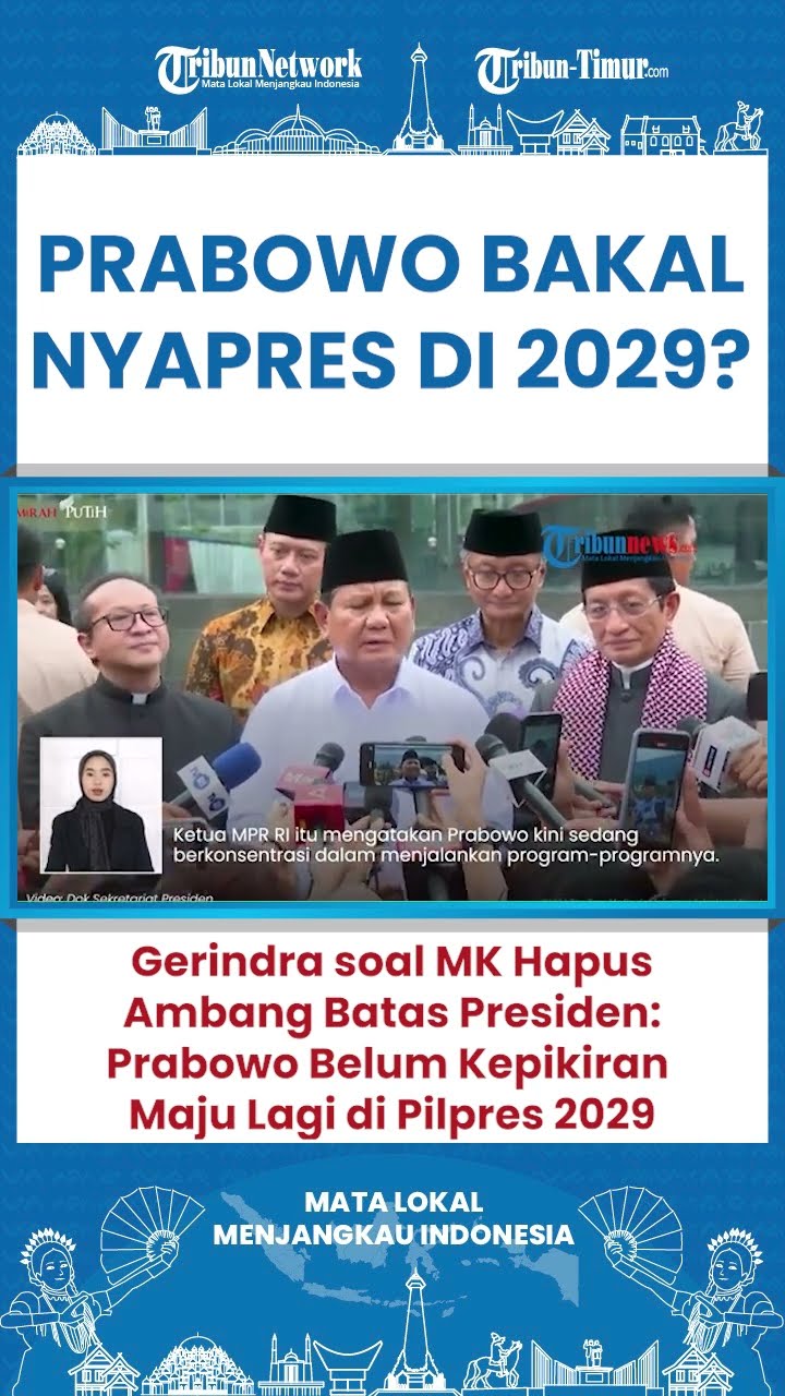 SHORT MK Hapus Presidential Threshold Gerindra Buka Suara Soal Rencana Prabowo Nyapres di Tahun 2029
