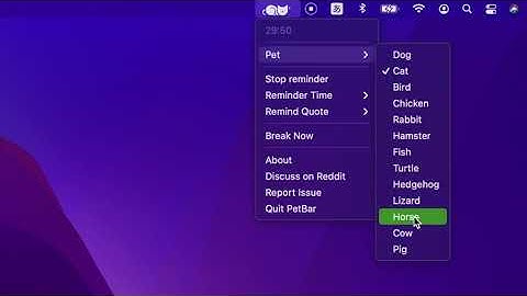 PetBar: A Mac app showing a tiny sleeping pet on menu bar