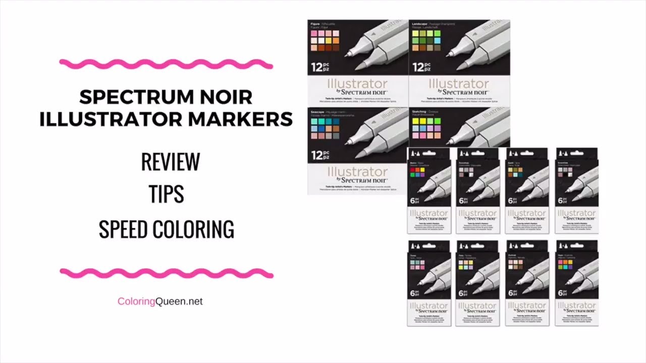 Spectrum Noir Aqua Artist's Water Based Dual Nib Marker Coloring Pens,  Essentials, Pack of 12