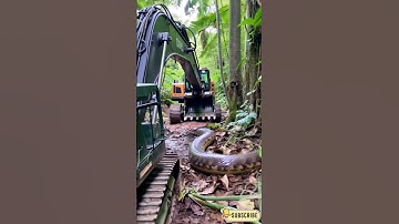 Wild Amazon Encounter: Snake Discovered During Digging,#excavatorencounter, #amazonsnake,