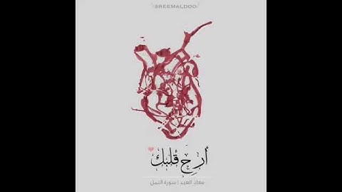ارح قلبك (معاذ العيد) اية من سورة النمل