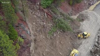 Highway 55 blocked by landslide near Smiths Ferry