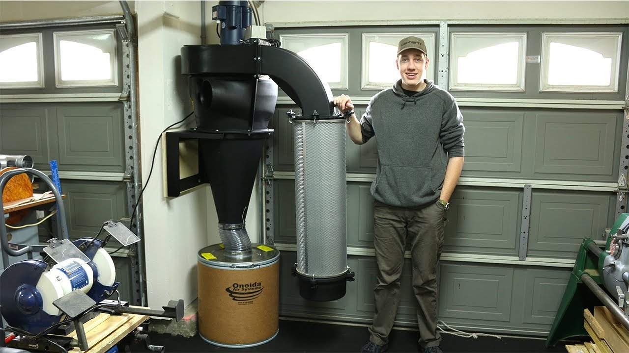 GOODBYE SAWDUST!! DUST COLLECTOR INSTALL YouTube