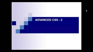 Web Leap - Advanced course (IO4) - Week 4 - Advanced Css-2