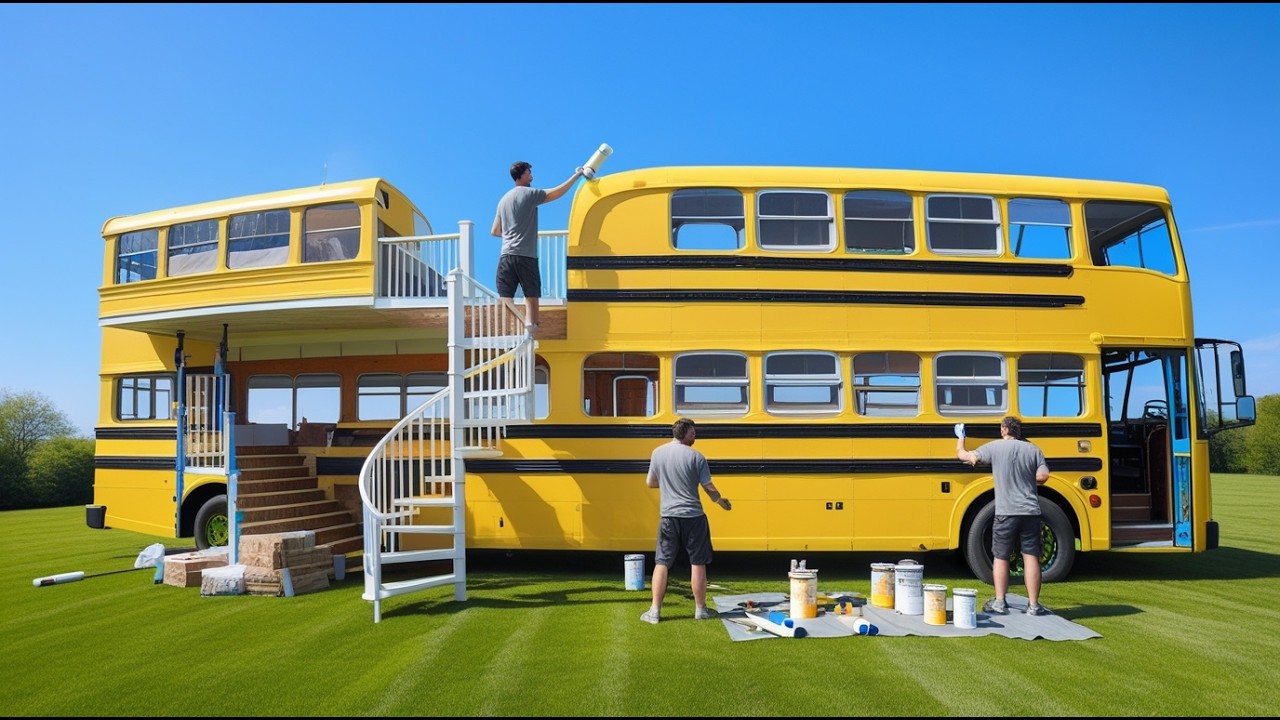 Family Converts an Abandoned Bus Into a Home | Start to Finish ‪@desentoca2309‬
