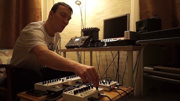 Digital Damage @ live performance with 4 MeeBlip synthesizers