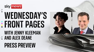 Press Preview: Wednesday's front pages