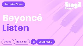 Beyoncé  Listen (Lower Key) Karaoke Piano