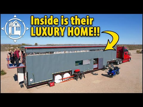 They built a luxury Tiny Home inside of a 18-wheeler Semi  Truck