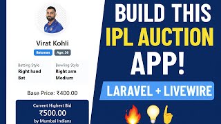 🔥Build Real-Time IPL Auction App with Laravel + Livewire | IPL Bidding System Full Project (2025)