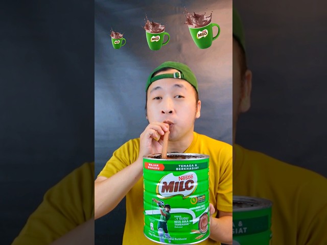 Minum Milo Kecil, Sedang, Besar🍫 #asmr #mukbang #makansesuaiemoji #makankecilsedangbesar class=