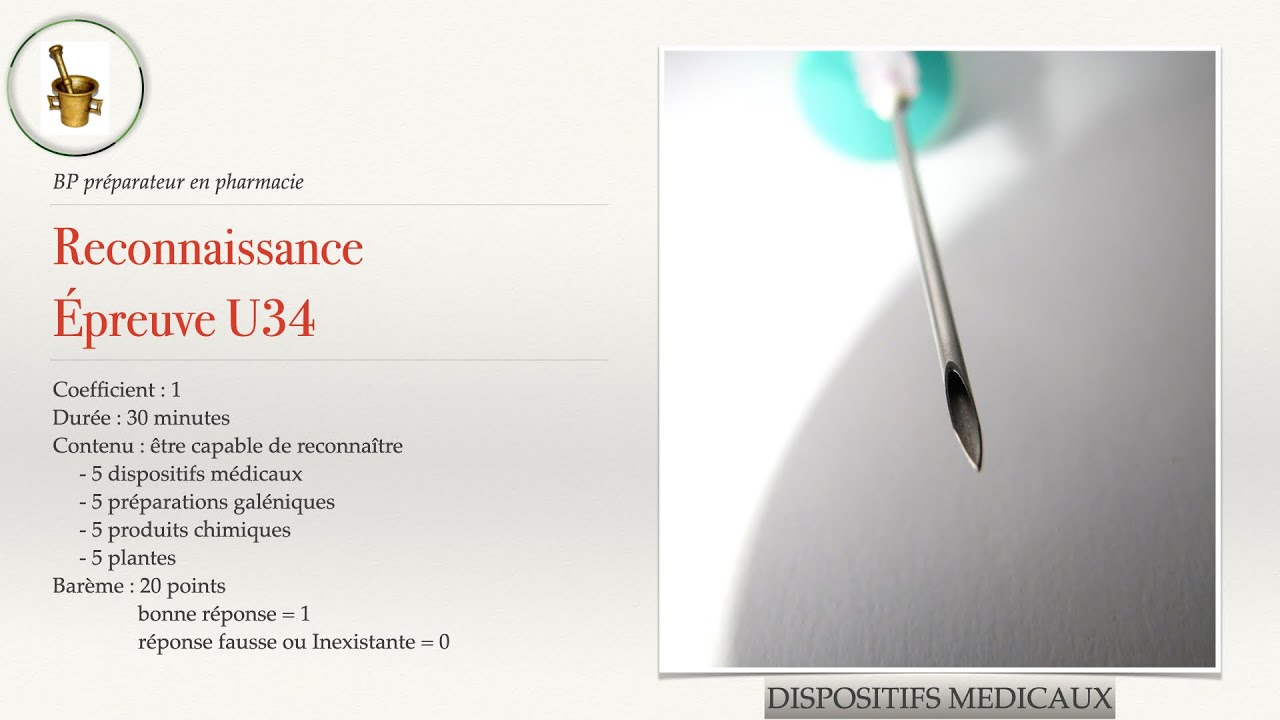 Reconnaissance : Dispositifs Médicaux - BP préparateur pharmacie