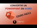 Convertir des diapositives powerpoint en word  cours office 365