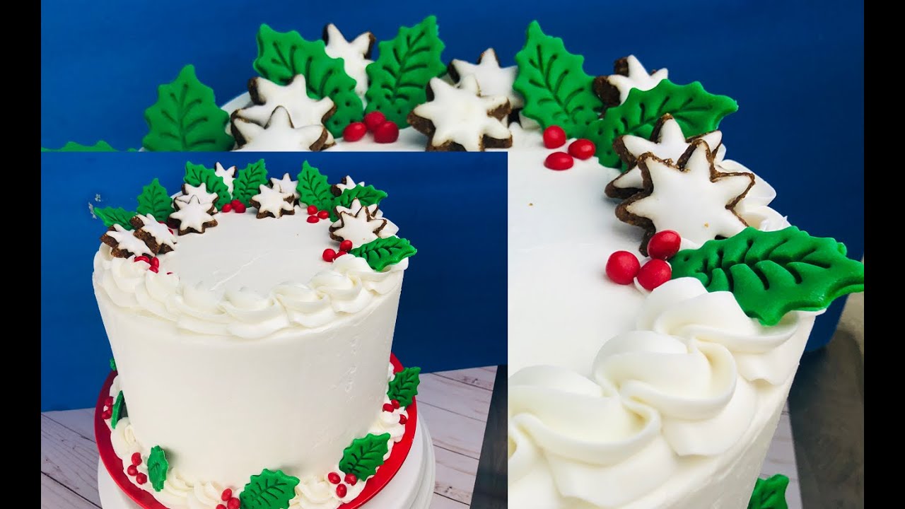 how-to-make-holly-berry-christmas-cake-youtube