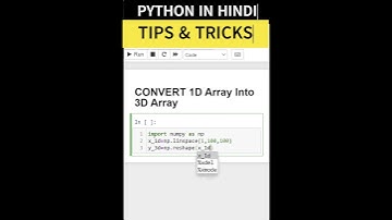 PYTHON  CONVERT  1D NUMPY ARRAY INTO 3D  NUMPY PYTHON #array #coding #pythontricks #youtubeshorts