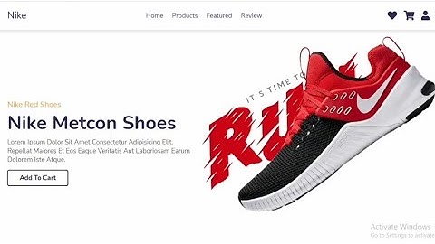 Website Nike Metcon Shoes Using HTML & CSS and JavaScript  Only