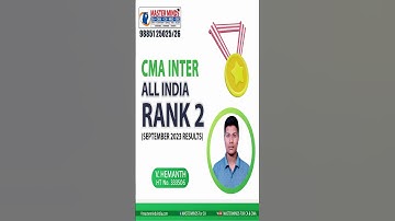 OUR SEPT 2023 CMA INTER RANKS IN 1 MIN VIDEO