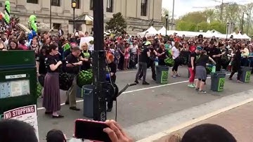 Philly Science Festival closing salute video. Liquid nitrogen trash can explosions.