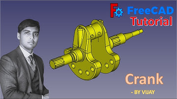 FreeCAD Tutorial : How to make a crank || By Vijay #freecad #cad #3dmodeling #design