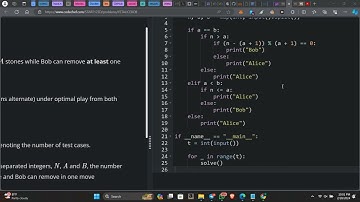 CodeChef Starters 123 Yet Another Alice Bob Game in python