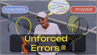 LOWER UNFORCED ERRORS! Racket Head Speed, Dwell Time and Topspin help lower errors. Control vs Power