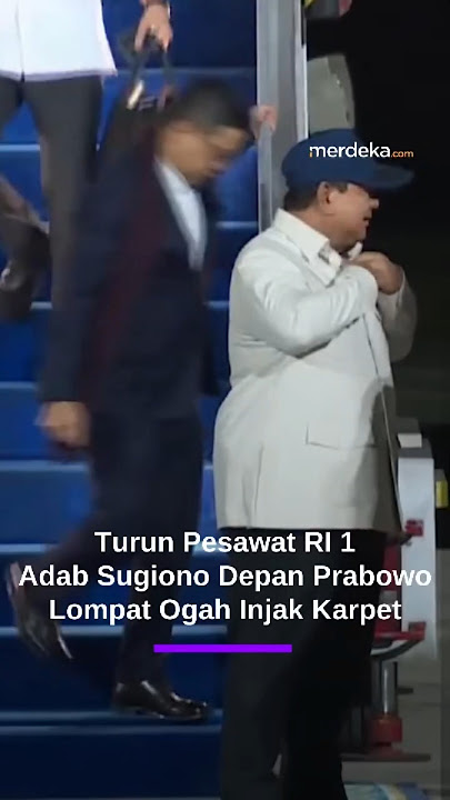 Momen Sugiono Lompat Kecil Hindari Injak Karpet saat Turun Pesawat RI 1 Bareng Prabowo