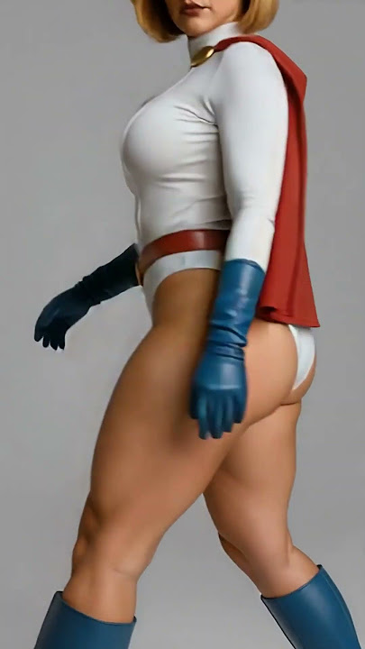 DC Power Girl superheroine Kara Zor-El kicking costume cosplay スーパーヒロイン giga heroine realistic
