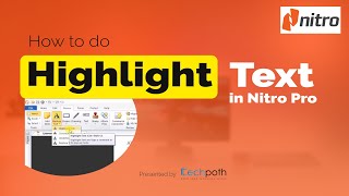 How to Highlight Text in Nitro Pro | PDF Text Highlight