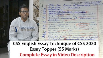CSS English Essay Technique of CSS 2020 Essay Topper (55 Marks)