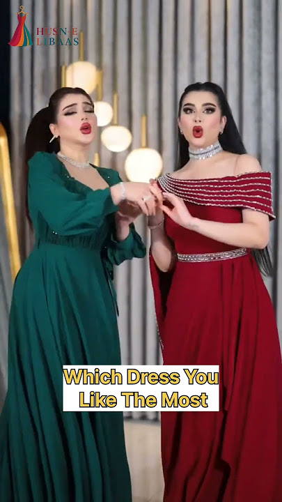 Which Dress Would You Wear? 💃 Green vs Red | Elegant Evening Gowns | #shorts