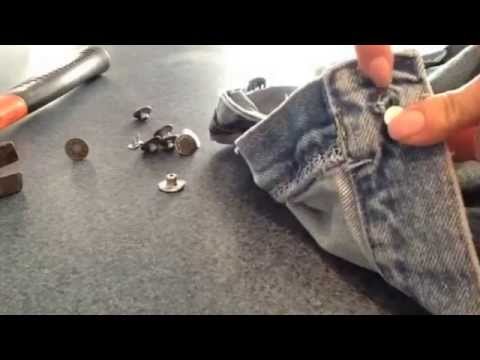 Replace a Jean Button- No Sew Jean Button - Easy - YouTube