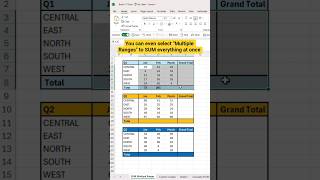 Multiple ranges to SUM everything #excel #exceltips #excelformula #excelshortcuts #exceltricks