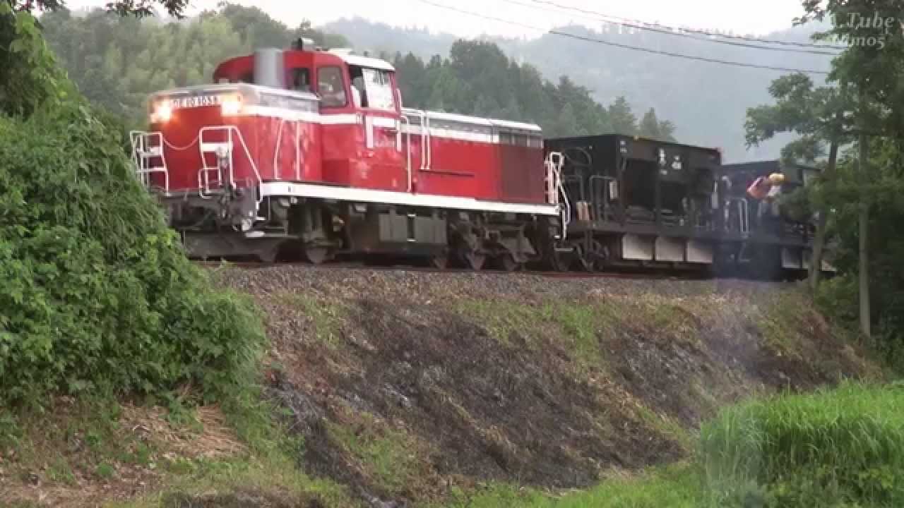 JR木次線 バラスト散布工事列車 (19-July-2014)