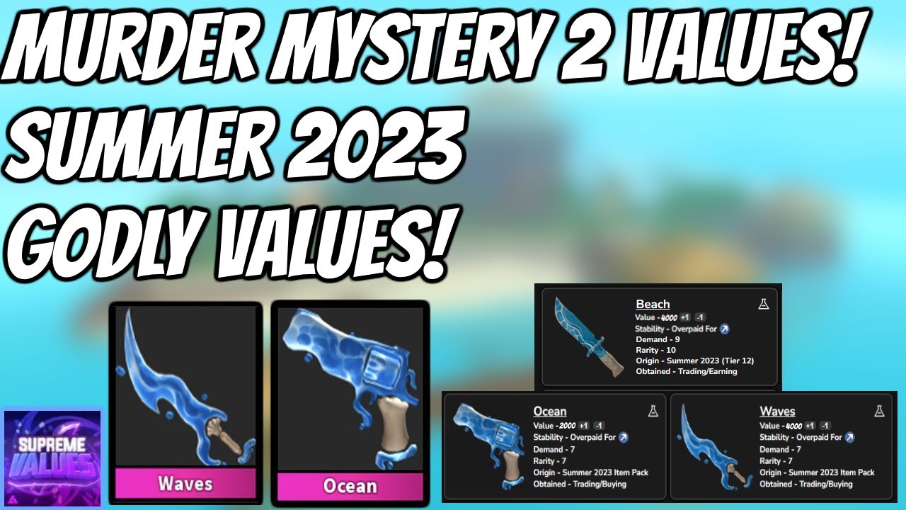 MM2 *NEW* SUMMER GODLY VALUES! Supreme Values Murder Mystery 2 Summer  Update 2023 