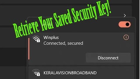 How to View Saved WiFi Security Key on Windows 11
